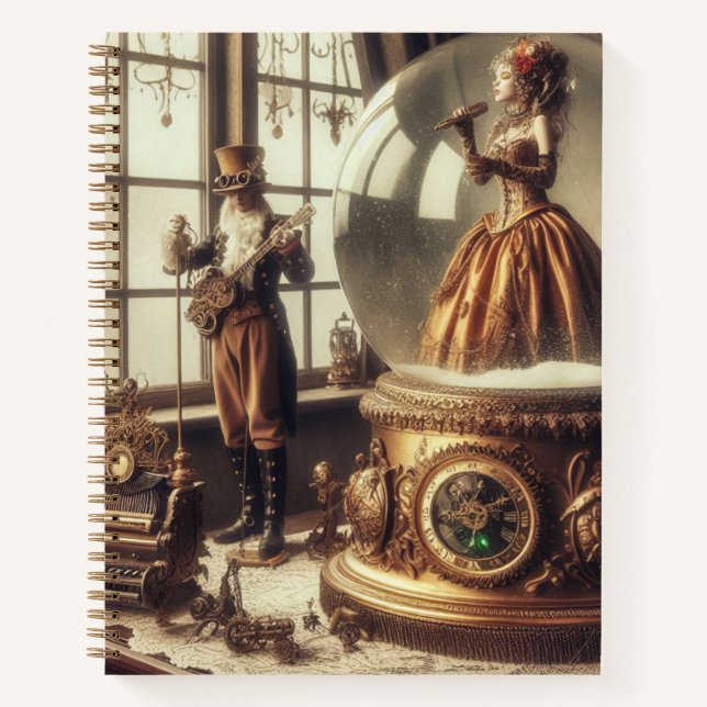 Cuaderno Steampunk Victorian Music Snow Globe (Anverso)
