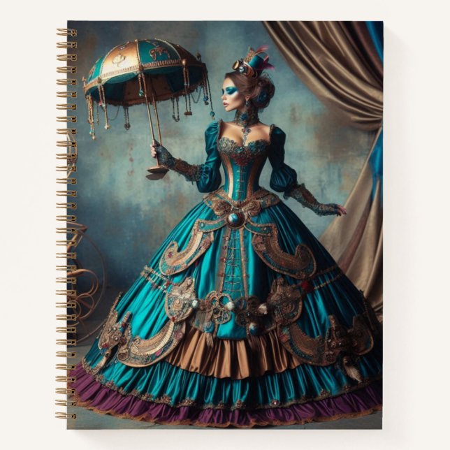 Cuaderno Steampunk Vintage Lady Circus Performer (Anverso)