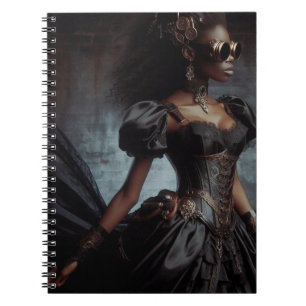 Cuaderno Steampunk Vintage Victoria Lady Black Raven