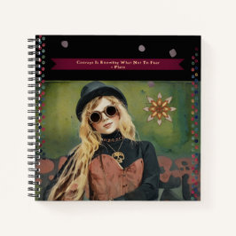 Cuaderno Steampunk Woman Platón cita Black Journal