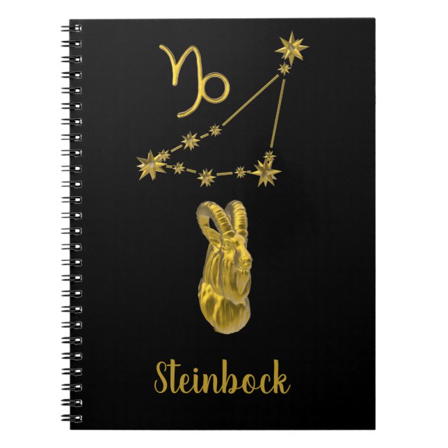Cuaderno Sternzeichen Steinbock, gold -  (Frente)
