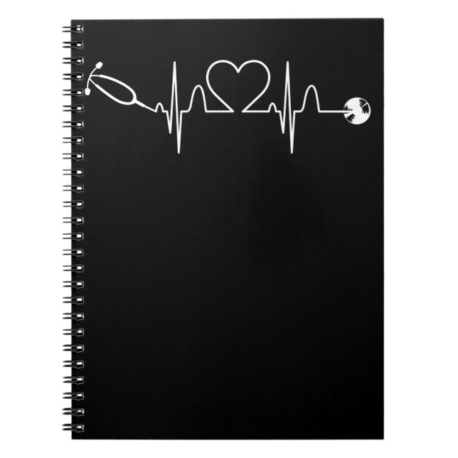 Cuaderno Stethoscope EKG Hospital de Enfermeras de latido c (Frente)