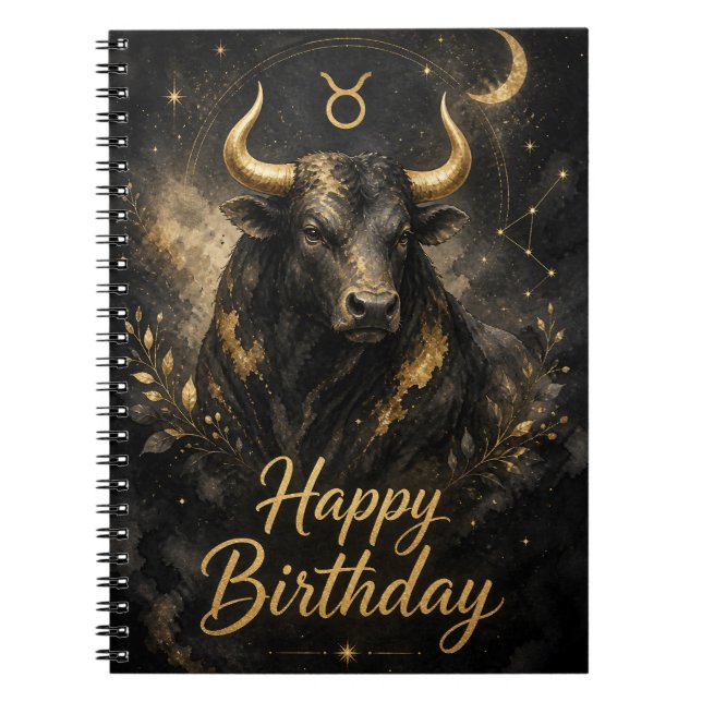 Cuaderno Stier Happy Birthday Sternzeichen Design (Frente)