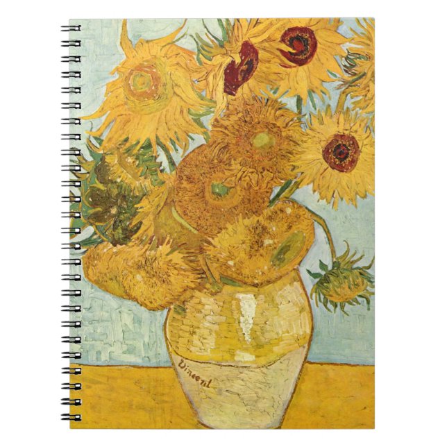 Cuaderno Stilleben mit 12 Sonnenblumen de Vincent van Gogh (Frente)