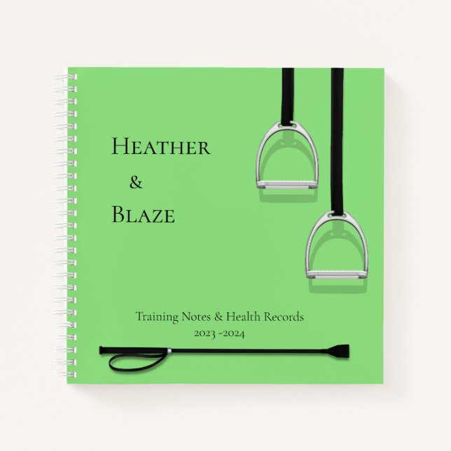 Cuaderno Stirrup Irons & Rip Crop Lime Square Ecuestres (Anverso)