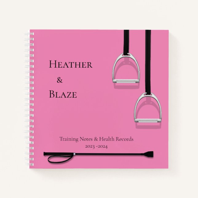 Cuaderno Stirrup Irons & Rip Crop Pink Square Ecuestres (Anverso)