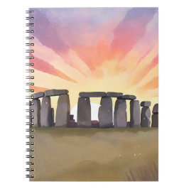 Cuaderno Stonehenge | Wiltshire Inglaterra Acuarela Históri