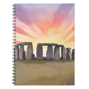 Cuaderno Stonehenge   Wiltshire Inglaterra Acuarela Históri