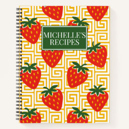 Cuaderno Strawberry Greek Key Recipe