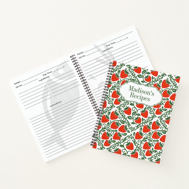 Cuaderno Strawberry Rustic Farmhouse French Country Recipe (Interior)