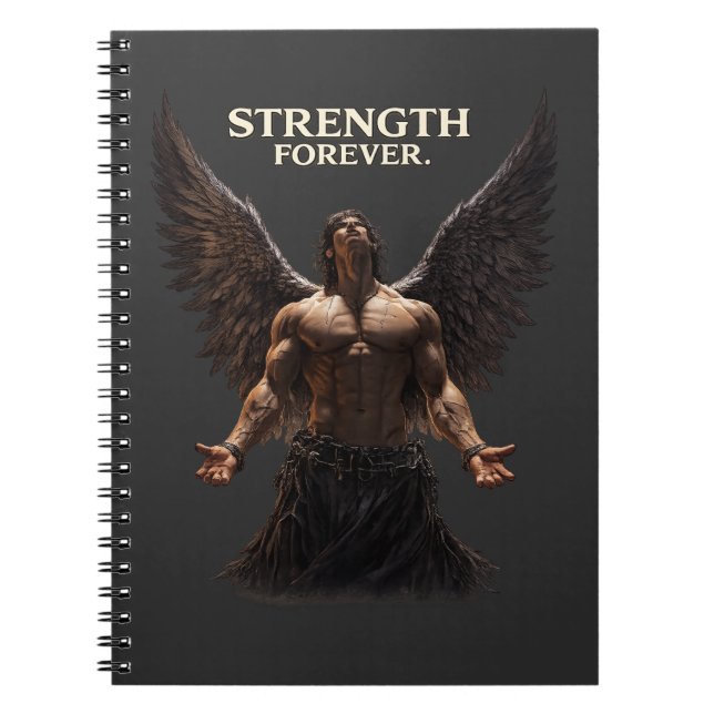 Cuaderno Strength Forever Dark Angel Design – Motivational  (Frente)