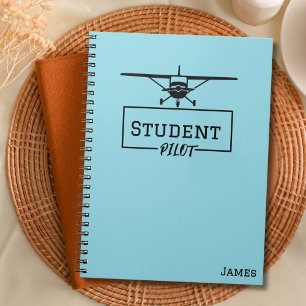 Cuaderno Student Pilot Cessna Airplane Nombre personalizado