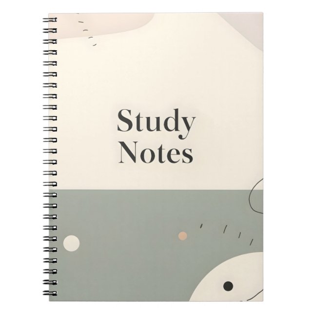 Cuaderno Student Study Notebook Minimalist Aesthetic Notes (Frente)