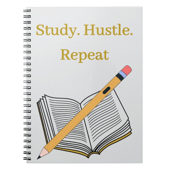 Cuaderno Study. Hustle. Repeat – Custom Spiral Notebook (Frente)