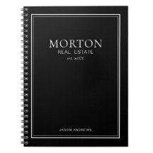 Stylish Chic Black & White Real Estate Notebook