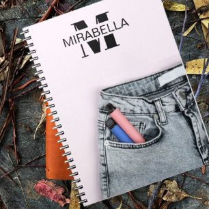 Cuaderno Stylish denim jeans retro beach