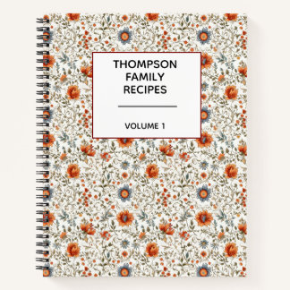 Cuaderno Stylish Floral Neutrals Personalized Recipe