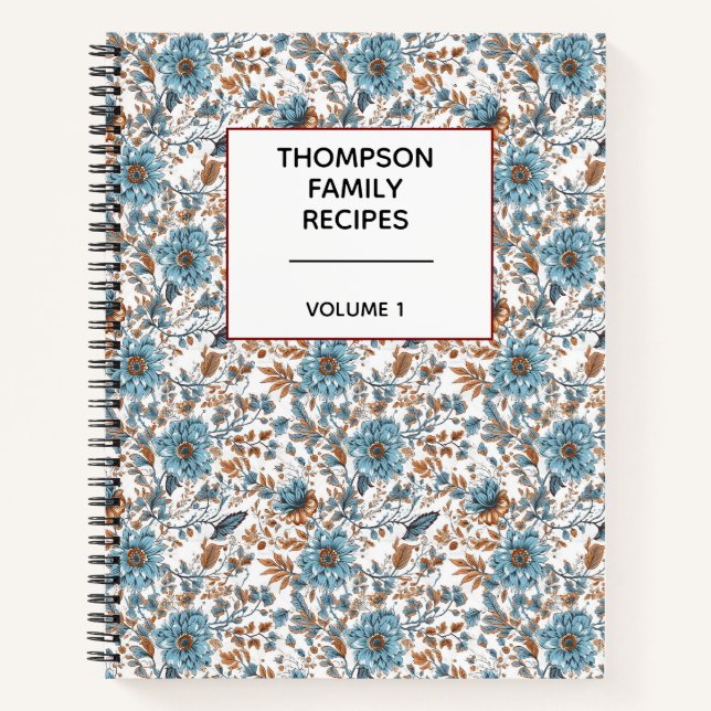 Cuaderno Stylish Floral Neutrals Personalized Recipe  (Anverso)