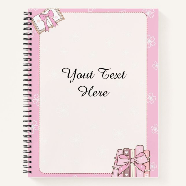 Cuaderno Stylish Girly Pink Note Book Document (Anverso)