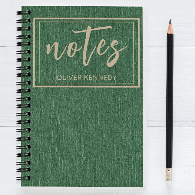 Cuaderno Stylish Rich Forest Green and Khaki Classic Spiral (Subido por el creador)