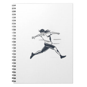 Cuaderno Stylized Silhouette of a Person Running Fast