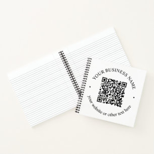 Cuaderno Su código QR cargado más texto circular editable