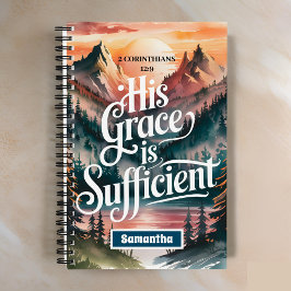 Cuaderno Su gracia es suficiente para el periódico de mujer