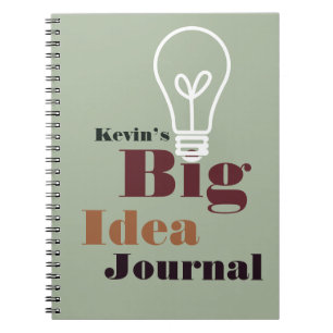Cuaderno Su gris moderno de la bombilla del diario grande