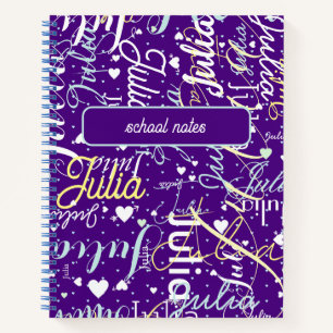 Cuaderno Su hermoso nombre personalizado púrpura