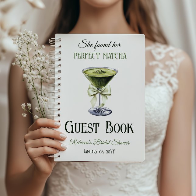 Cuaderno Su libro de invitados Matcha Bridal Shower (Subido por el creador)
