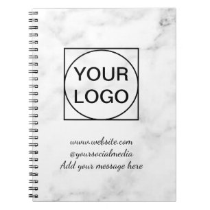 Cuaderno Su logo aquí blanco simple minimal MÁRMOL ROSA No