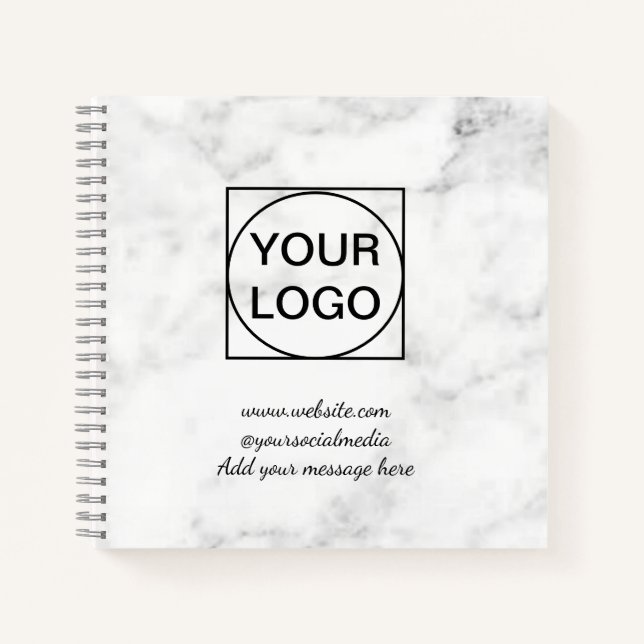 Cuaderno Su logo aquí blanco simple minimal MÁRMOL ROSA No (Anverso)