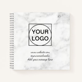 Cuaderno Su logo aquí mármol rosa simple minimal blanco No