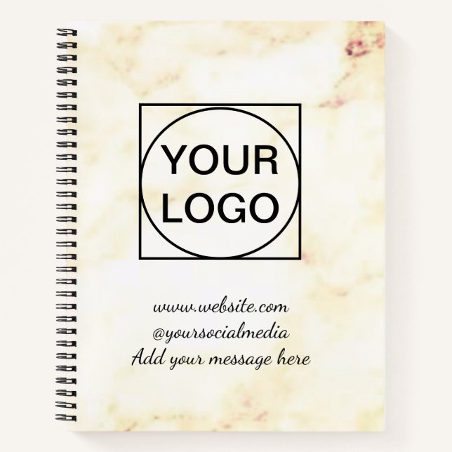 Cuaderno Su logotipo aquí blanco simple MÁRMOL DE PINTURA m (Anverso)