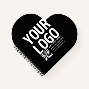 Cuaderno Su logotipo con código QR editable y texto