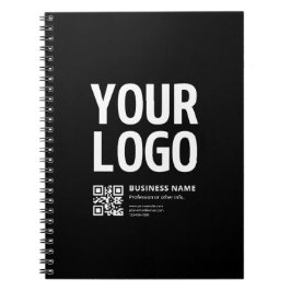 Cuaderno Su logotipo con código QR editable y texto
