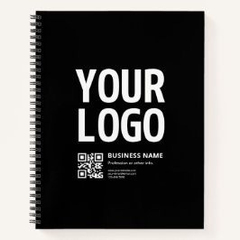 Cuaderno Su logotipo con código QR editable y texto