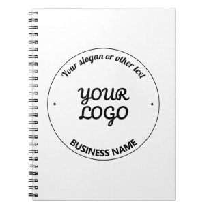 Cuaderno Su logotipo con lema editable y nombre comercial