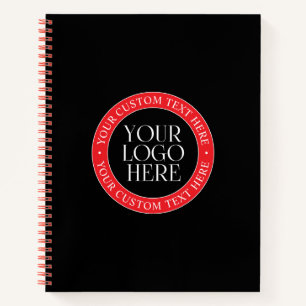 Cuaderno Su logotipo u otra imagen Negro Rojo y Blanco
