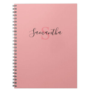 Cuaderno Su nombre Typography Monograma - Rosa