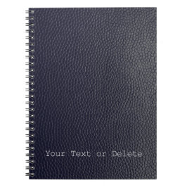 Cuaderno Su patrón de cuero negro/piel de texto
