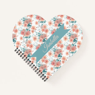 Cuaderno Suave Floral Personalizada de Primavera Vintage Ro