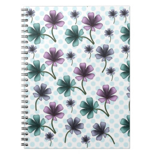 Cuaderno Suave patrón floral Cottagecore   Estética pastel