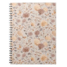 Cuaderno Suave Patrón Floral Rosa Beige Neutral