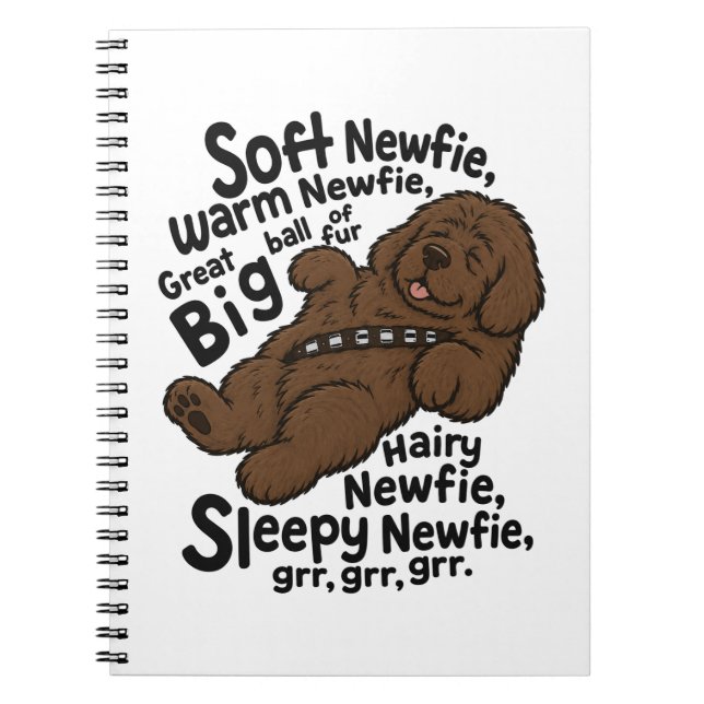 Cuaderno Suave poema de Newfie (nuevo marrón) (Frente)
