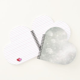 Cuaderno Suave salvia y florales blancas escarchadas arte d