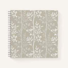 Cuaderno Suave Silueta Floral Botánica Beige Neutral