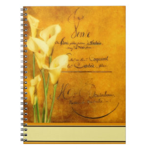 Cuaderno Suaves lirios de calla dorados