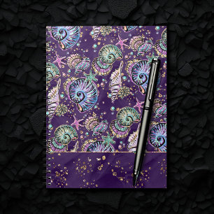 Cuaderno Subacuático Purple Luxe Dark Pastel Gold Sea Lif