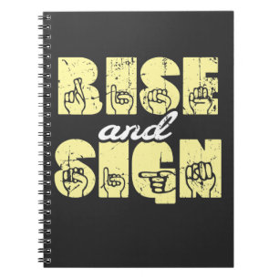 Cuaderno Subida y Rótulo del ASL del lenguaje de signos